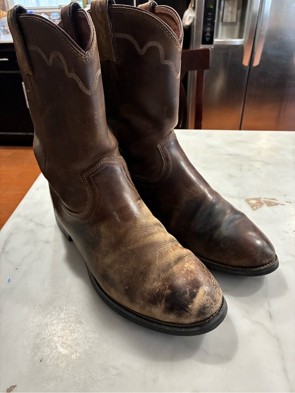 Justin Boots 3902 Mens Jeb Round Toe Western Cowboy Boots   Mid Calf  Size 9B